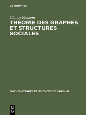 cover image of Théorie des graphes et structures sociales